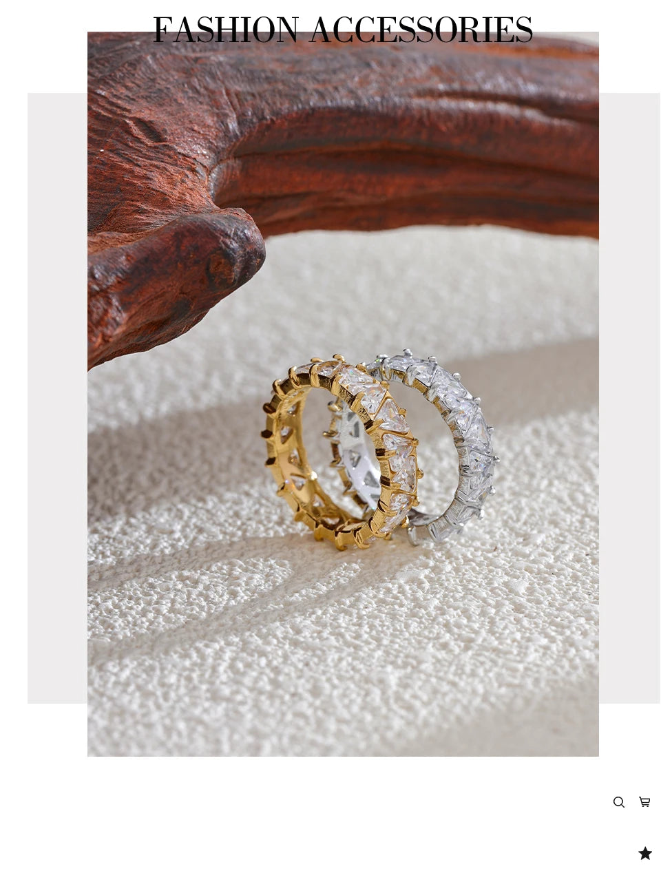 Gold Heart Ring with Cubic Zirconia – Shiny Stainless Steel Jewelry